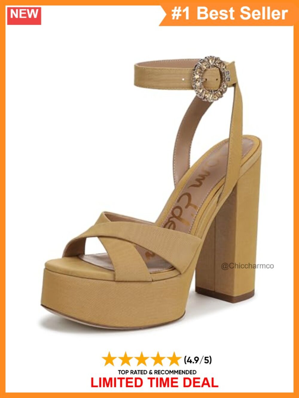 Sam Edelman Savannah Platform Heeled Sandals Buckle Ankle Strap Open Toe